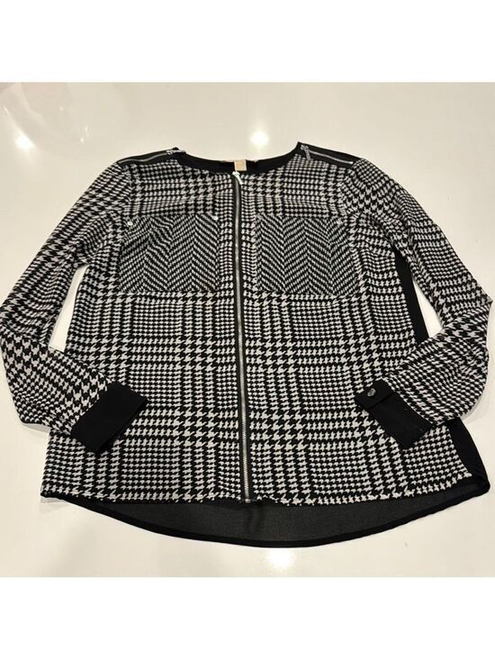 Michael Kors Tops - Michael Kors Black White Houndstooth Top